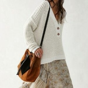 Free People Whistle Thermal Henley Sweater